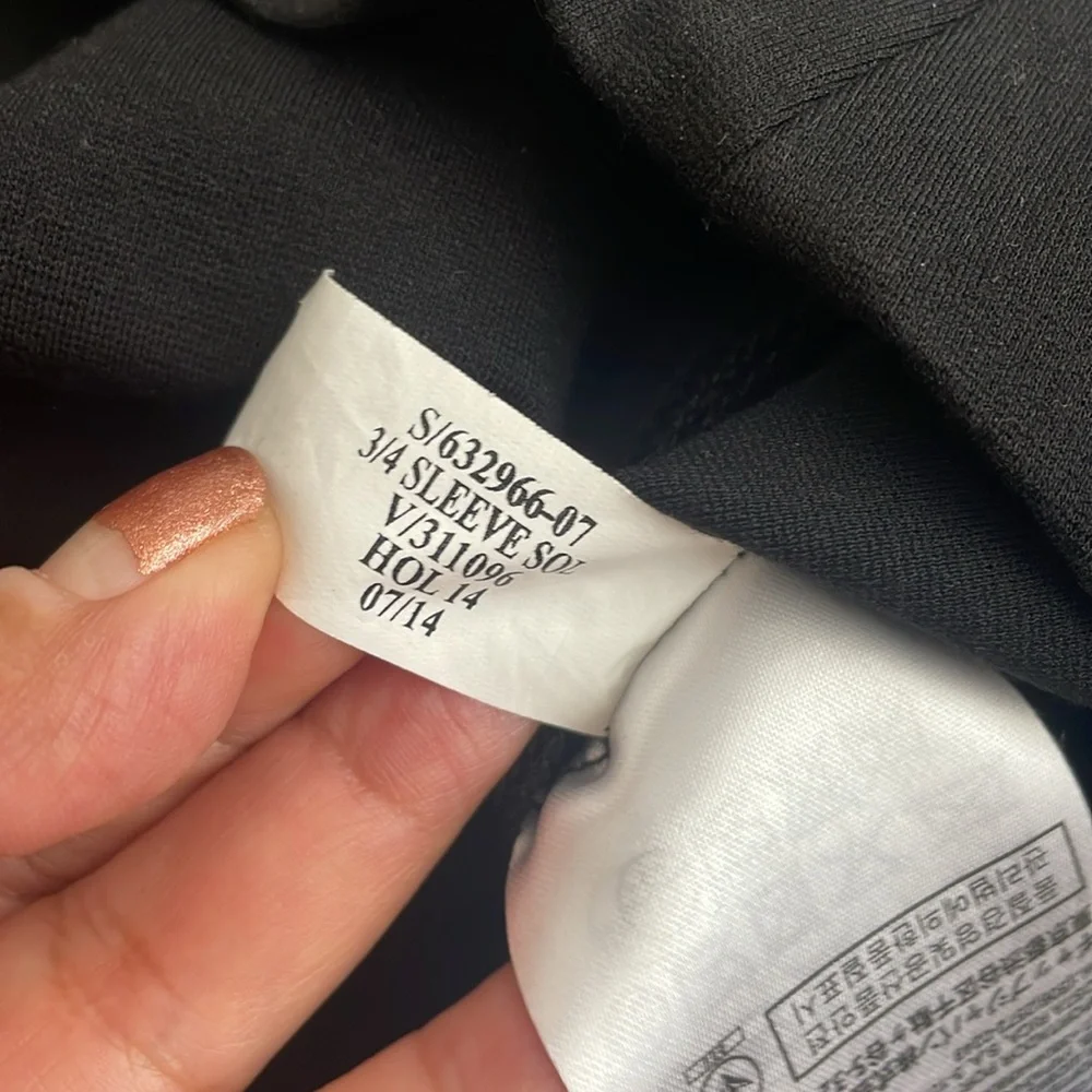 Banana Republic Black A-Line Dress 3/4 Sleeve Crew Neck - Picture 7 of 8